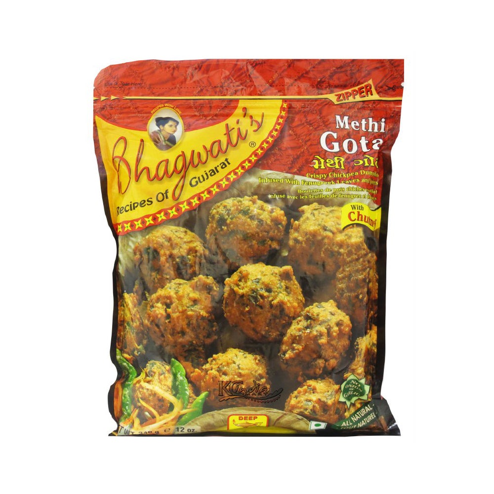 Methi Gota Frozen 12 oz Bhagwati's Ginger & Spice Indian Market